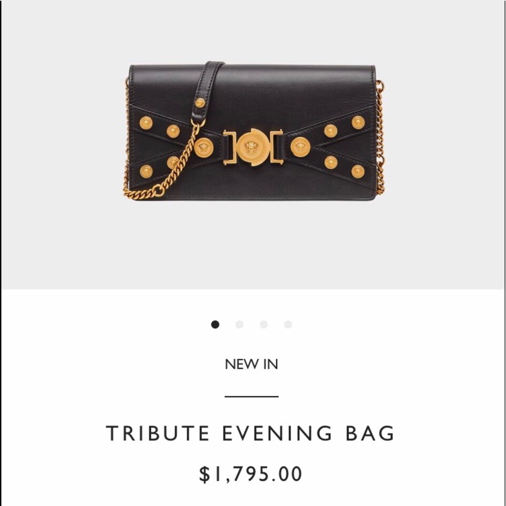 New Versace clutch with gold Medusa medallion